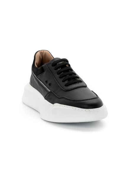 mens leather sneakers black code 2332 fenomilano