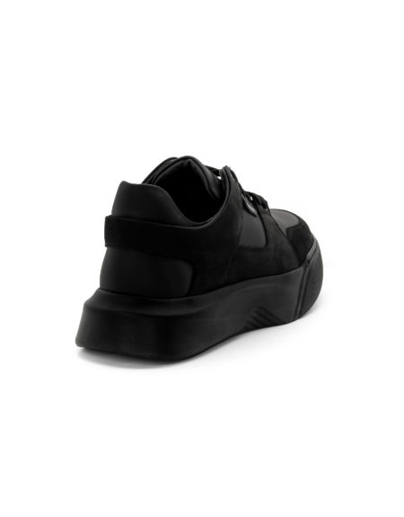 mens leather sneakers total black code 2325