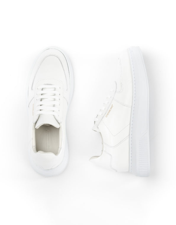 mens leather sneakers total white code 2238 fenomilano