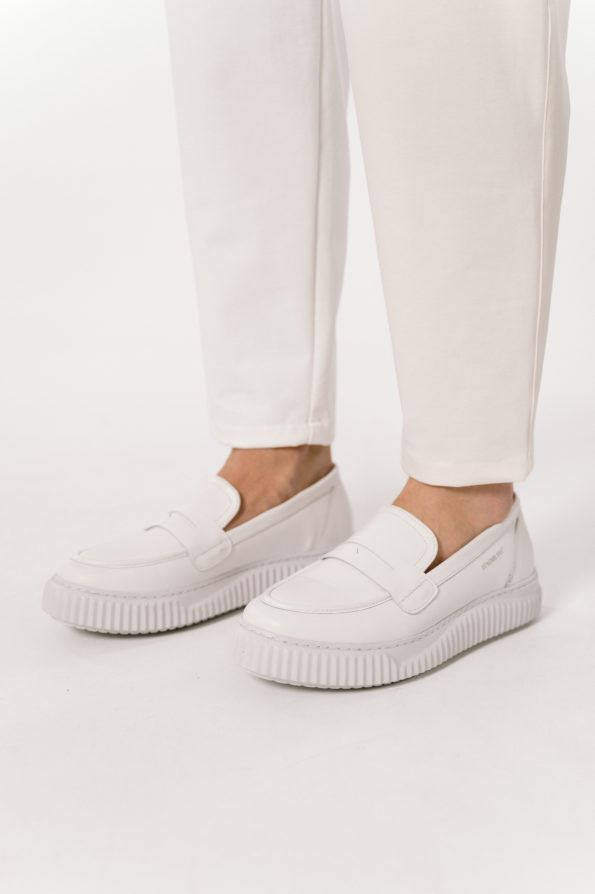 andrika dermatina loafers total white code 3075-1 fenomilano