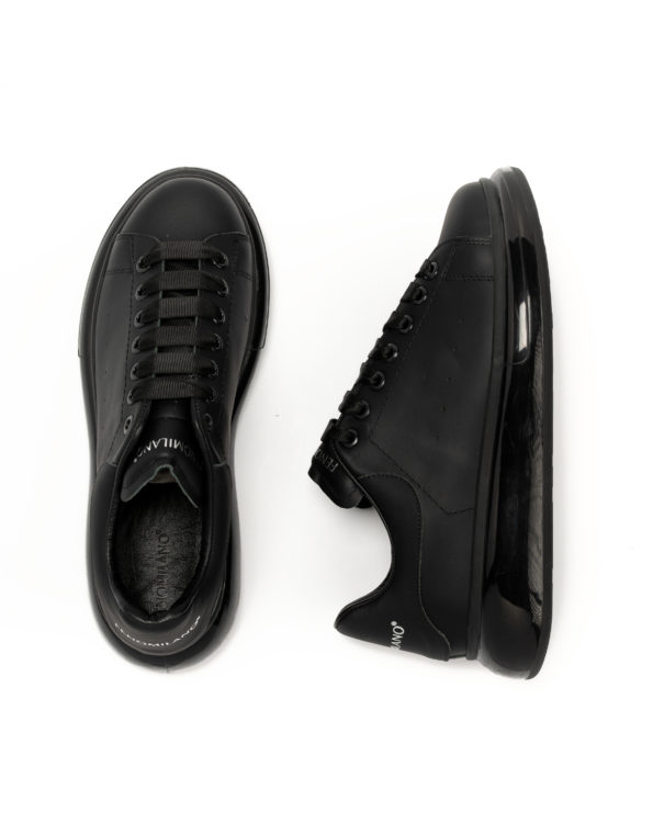 andrika dermatina sneakers total black rubber sole code 2301 fenomilano