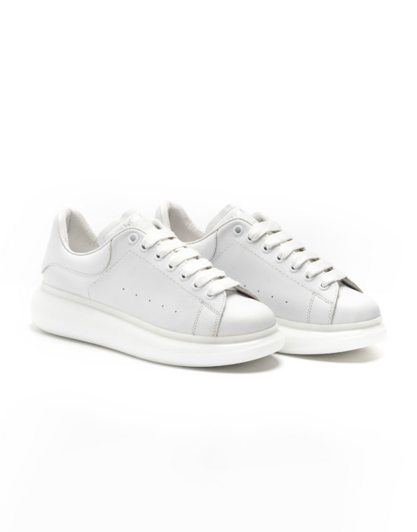 mens leather sneakers total white rubber sole code 2301 fenomilano