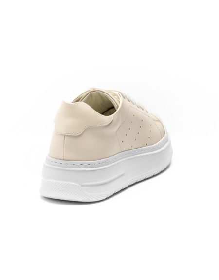 mens leather sneakers beige white rubber sole code 3099 fenomilano