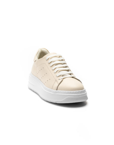 mens leather sneakers beige white rubber sole code 3099 fenomilano