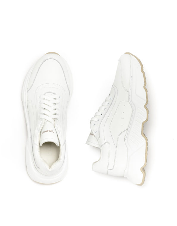 andrika dermatina sneakers total white chunky sole code 2227-1 fenomilano