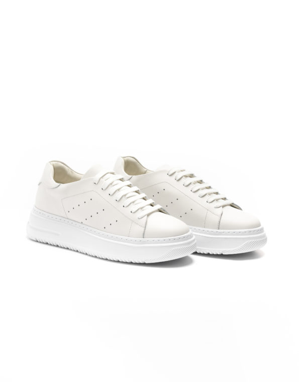 mens leather sneakers total white rubber sole code 3099 fenomilano