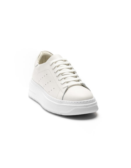 mens leather sneakers total white rubber sole code 3099 fenomilano