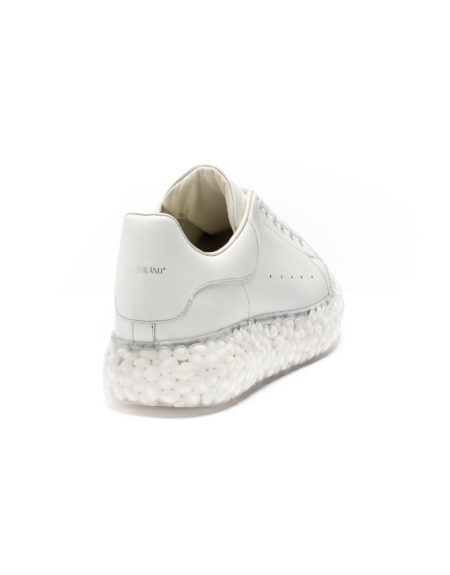 andrika dermatina sneakers total white sole balls code B-2317 fenomilano