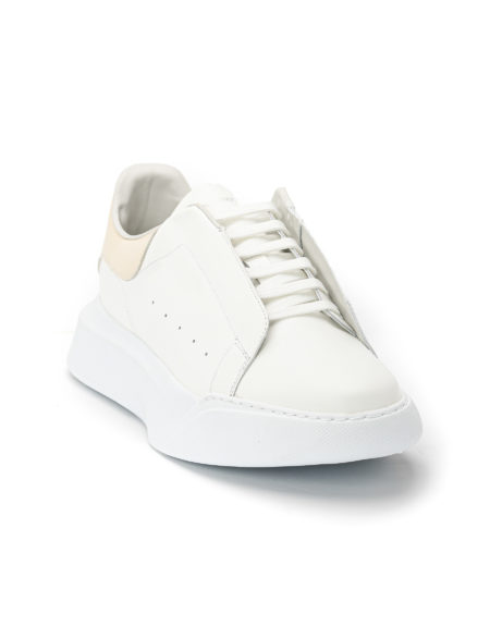 andrika dermatina sneakers white beige chunky sole code 2317-4 fenomilano