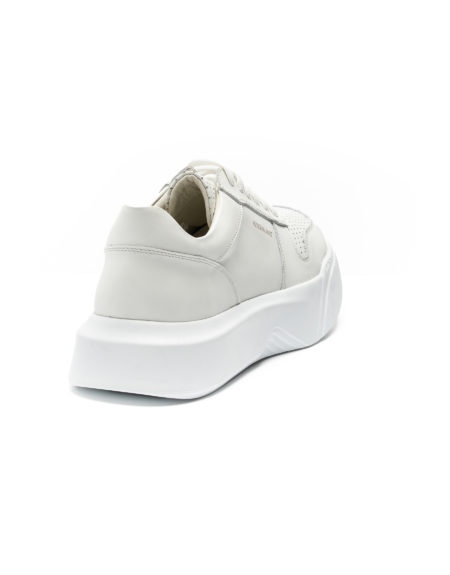 mens leather sneakers total white chunky sole code 2404 fenomilano
