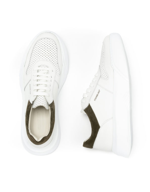 andrika dermatina sneakers white khaki chunky sole code 2404 fenomilano