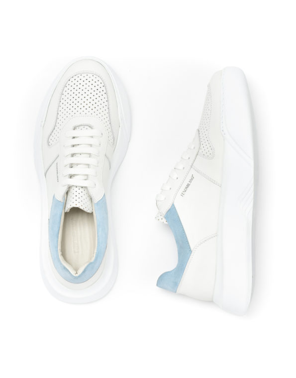 andrika dermatina sneakers white light blue chunky sole code 2404