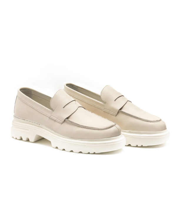 andrika dermatina loafers summer shoes beige code 2405 fenomilano
