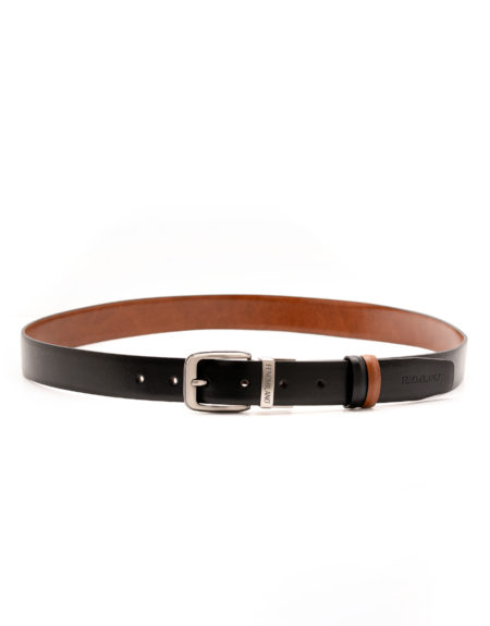 mens leather belts taba black - double face fenomilano