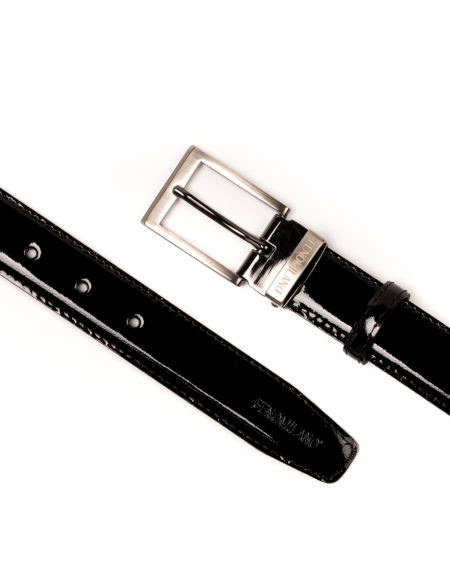 mens black patent leather belts lustrin fenomilano