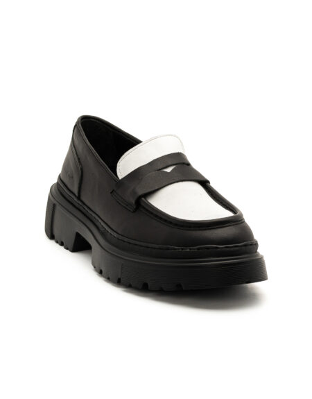 andrika dermatina black/white loafers code 1005 fenomilano