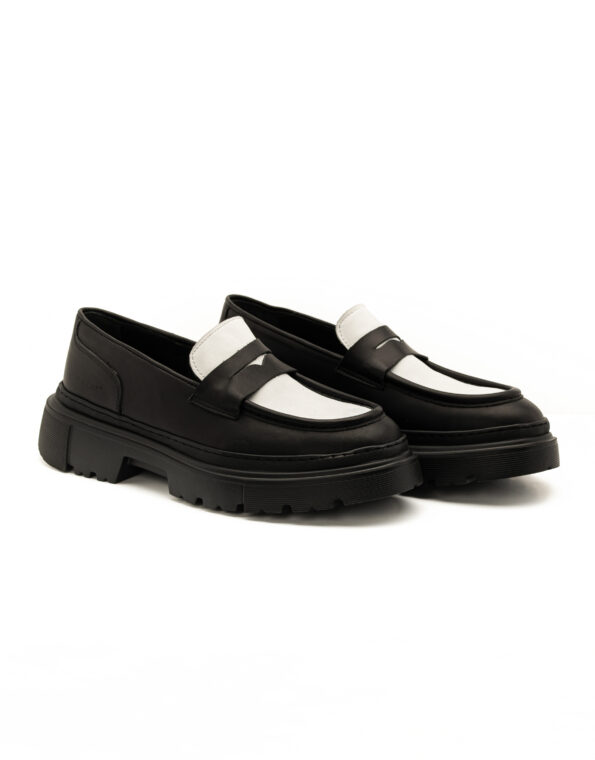 andrika dermatina black/white loafers code 1005 fenomilano