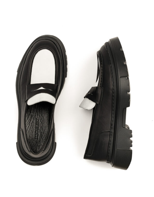 andrika dermatina black/white loafers code 1005 fenomilano