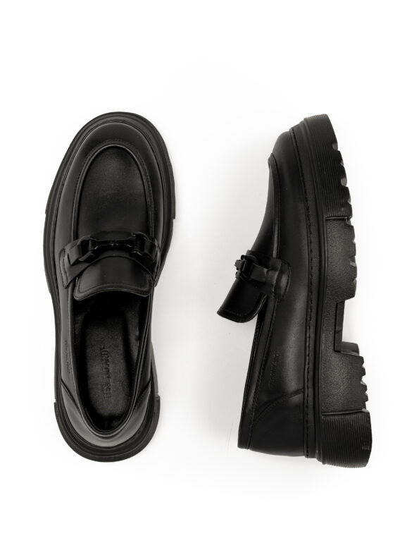 andrika dermatina total black loafers buckle code 3075 fenomilano