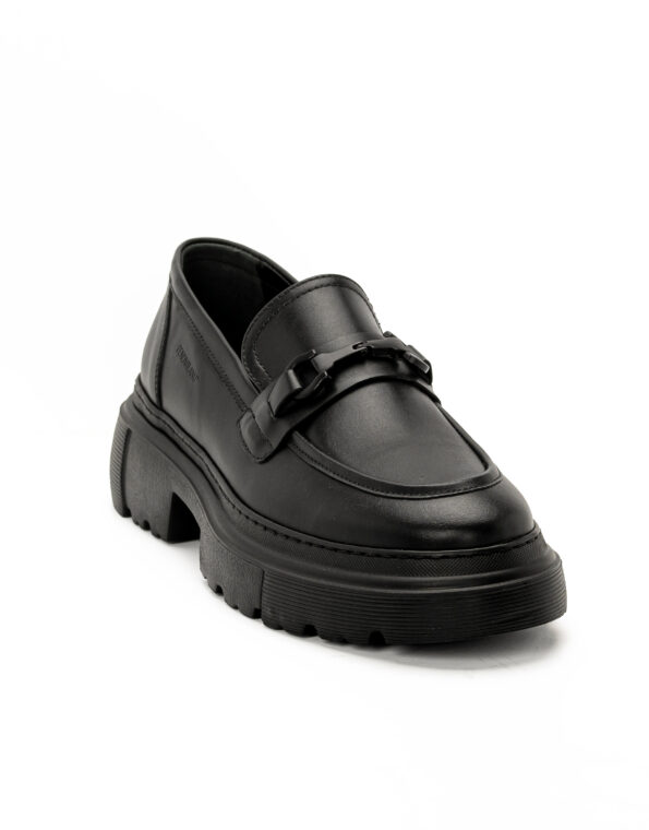 andrika dermatina total black loafers buckle code 3075 fenomilano