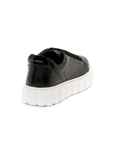 mens leather sneakers black vinyl 108-24 fenomilano