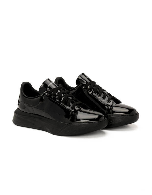 andrika dermatina chunky lustrin sneakers total black code lc 2317 fenomilano