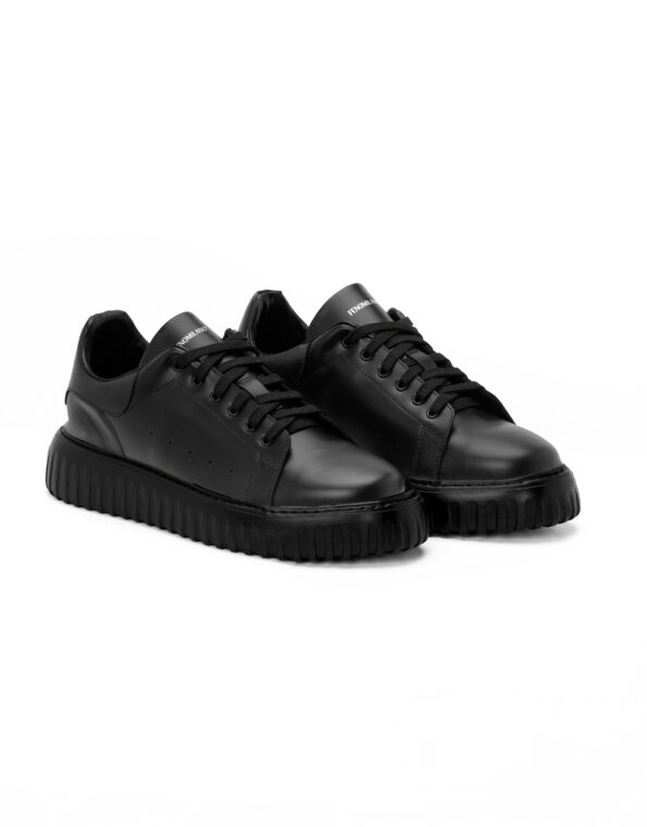 andrika dermatina dipata sneakers total black stripes 2317-2 fenomilano