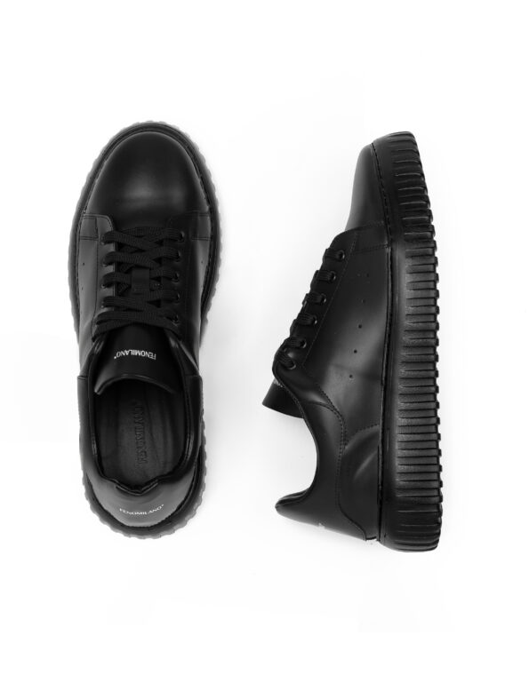 andrika dermatina dipata sneakers total black stripes 2317-2 fenomilano