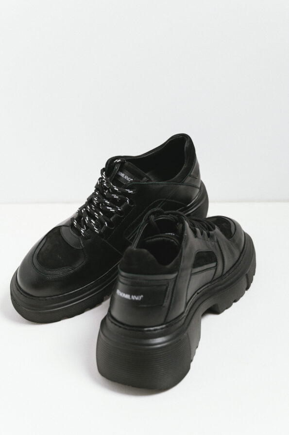 andrika dermatina sneakers half nubuck total black code 2425 fenomilano