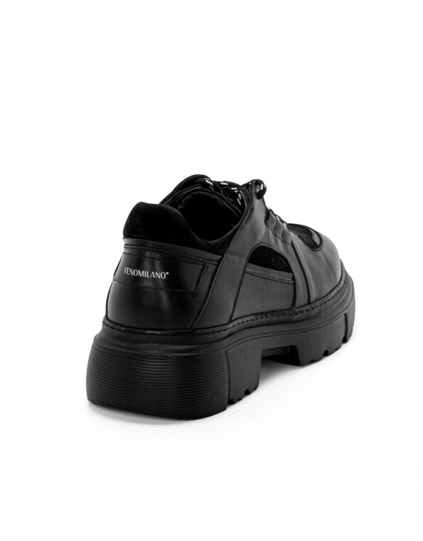 andrika dermatina sneakers half nubuck total black code 2425 fenomilano