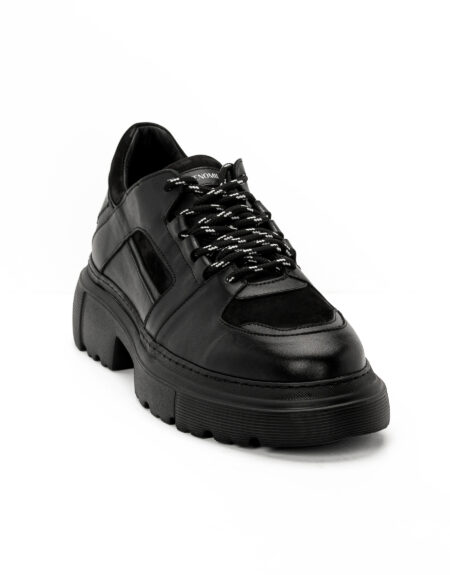 andrika dermatina sneakers half nubuck total black code 2425 fenomilano