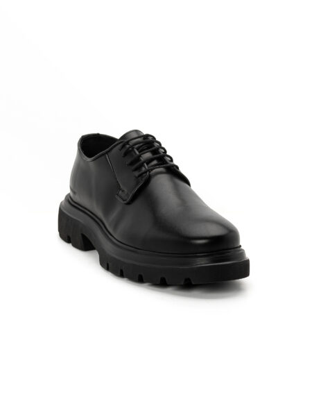 mens shoes total black tractor sole lace ups code 2408 fenomilano