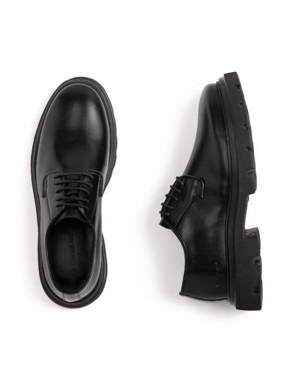 mens shoes total black tractor sole lace ups code 2408 fenomilano