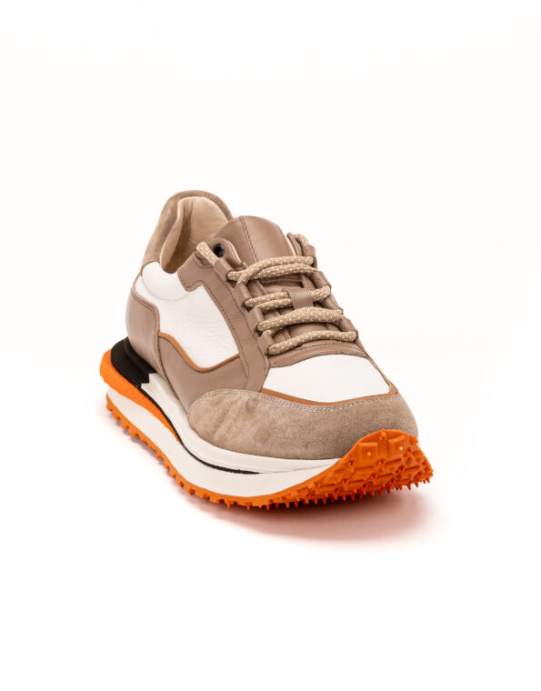 andrika dermatina sneakers beige white suede fenomilano