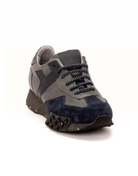 andrika dermatina suede sneakers navyblue grey fenomilano