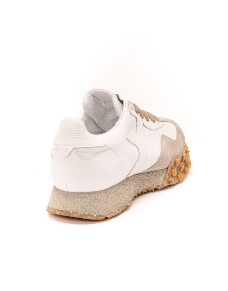 mens leather lino suede sneakers white beige fenomilano