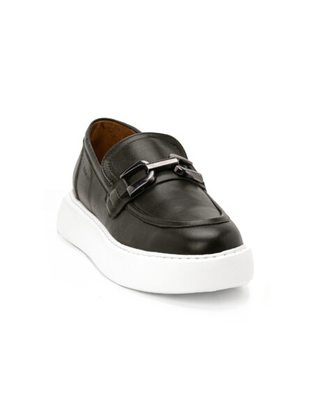 andrika dermatina loafers haki silver toka white sole 3075-25 fenomilano