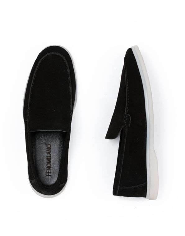 andrika suede loafers xamili sola black sis02 fenomilano