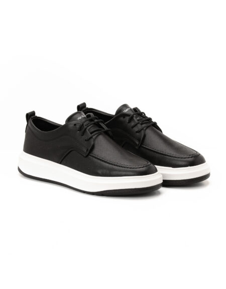 eco leather mens shoes black lace ups white sole mario baldini
