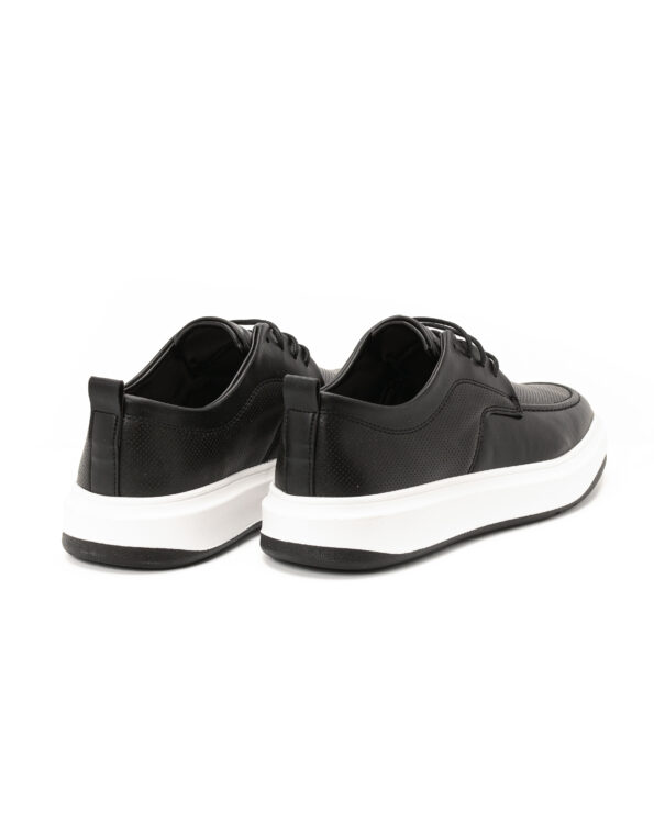 eco leather mens shoes black lace ups white sole mario baldini