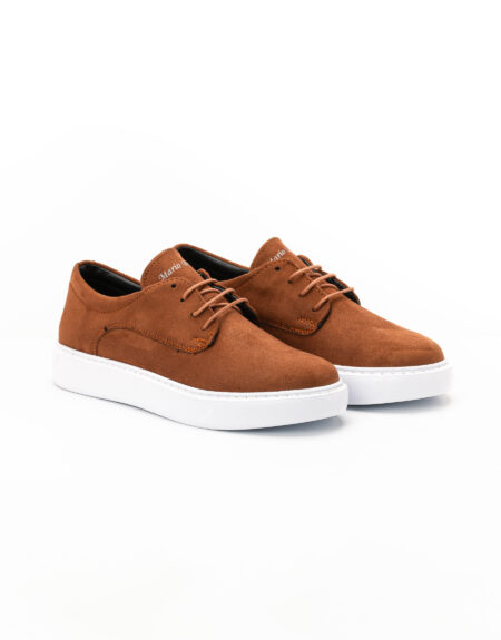 eco leather mens shoes taba lace ups white sole mario baldini