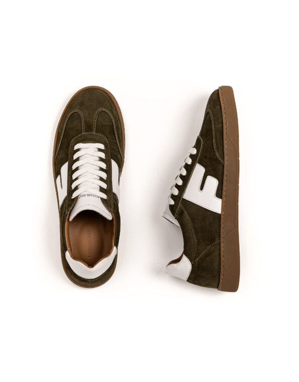 andrika dermatina low top khaki sneakers crepe beige sola fenomilano