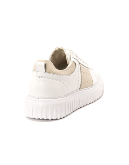andrika dermatina sneakers white beige stripes sola fenomilano