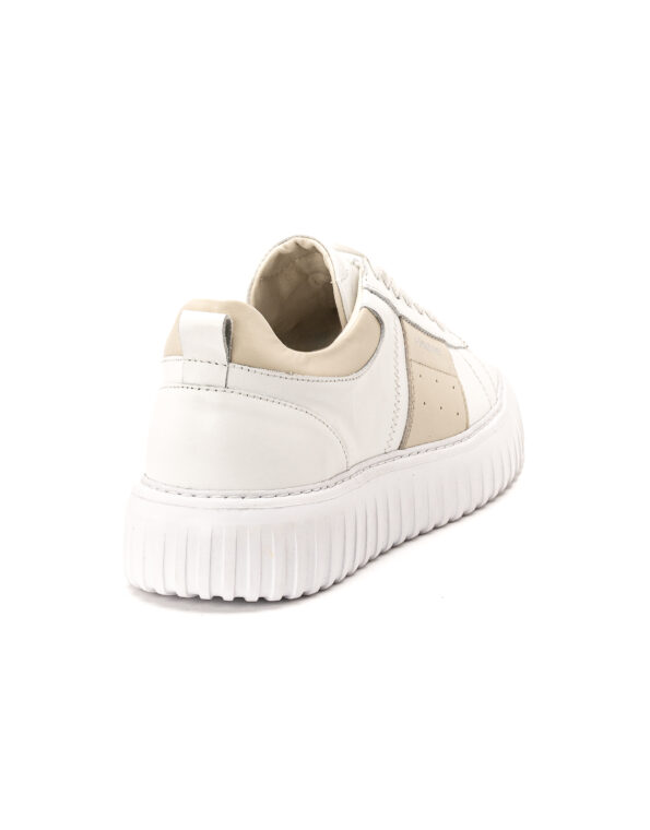 andrika dermatina sneakers white beige stripes sola fenomilano