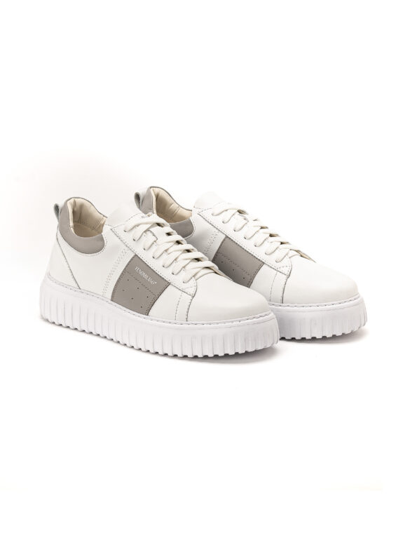 andrika dermatina dipata sneakers white light grey stripes sola fenomilano