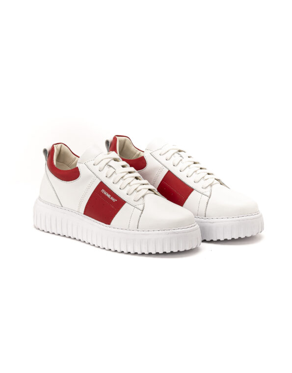 andrika dermatina dipata sneakers white red stripes sola fenomilano