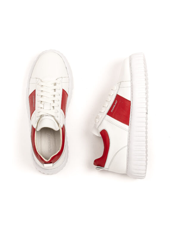 andrika dermatina dipata sneakers white red stripes sola fenomilano