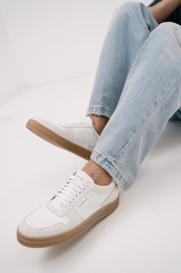 andrika dermatina sneakers white ice low beige sola fenomilano