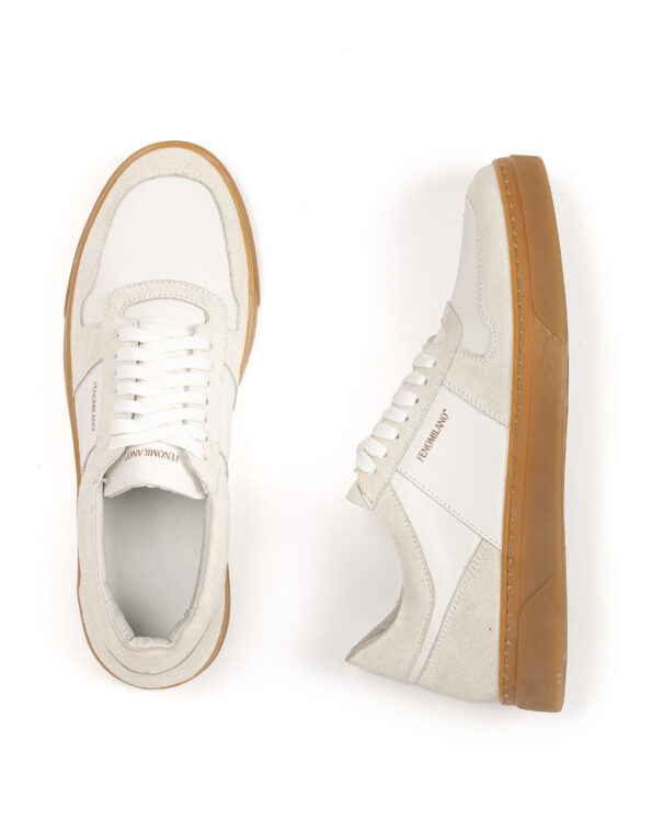 andrika dermatina sneakers white ice low beige sola fenomilano