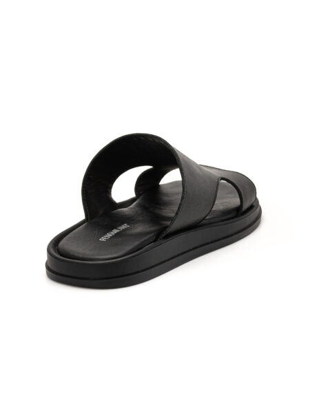 mens leather total black sandals extralight fenomilano